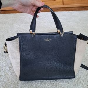 KATE SPADE Hayden Two Tone Pebble Leather Purse Bag Black